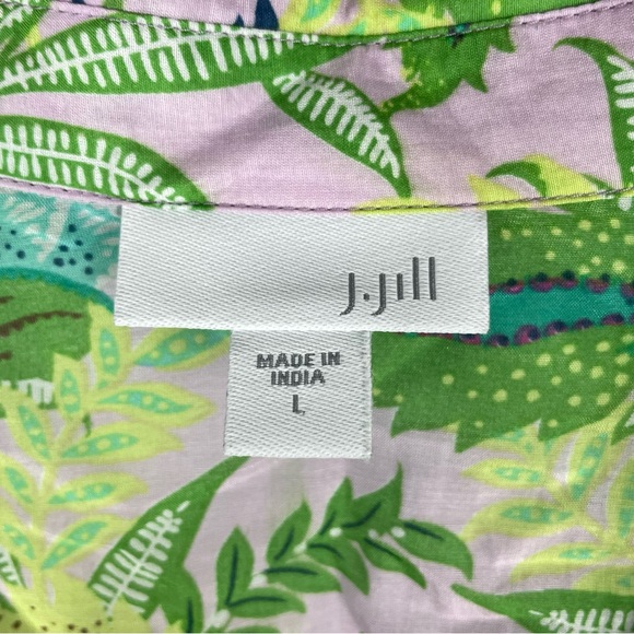 J.Jill Jasmine Whimsical Blooms Floral Cotton Silk Button Down Blouse - Picture 6 of 9